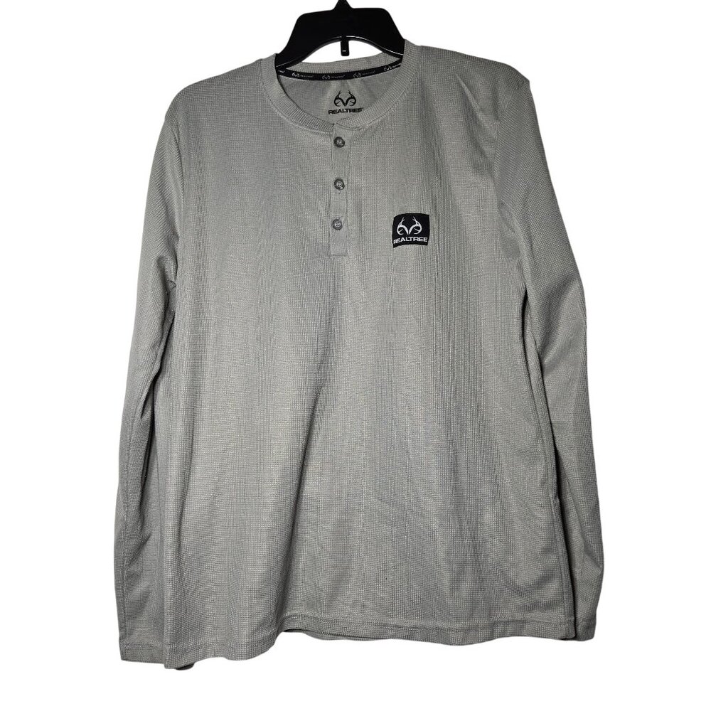 Realtree Mens Waffle Thermal Henley Shirt Size‎ Large Outdoor Hunting Warm Soft